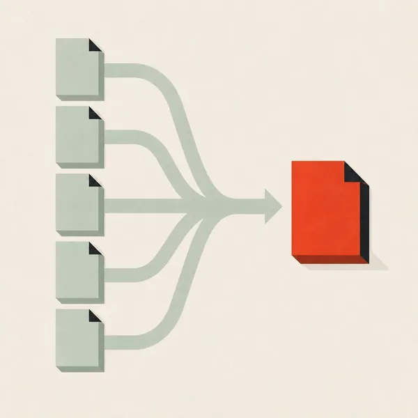 Five invoices merging into one